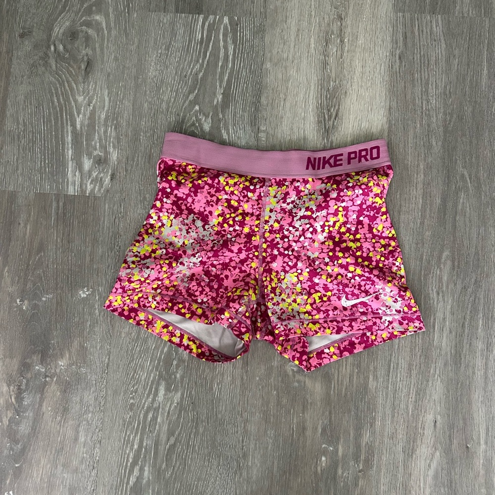 Nike Pro Pink Floral Shorts